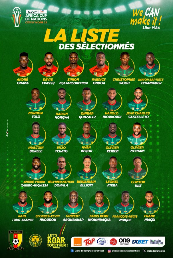 LISTE DU  CAMEROUN                 CAN          2O24